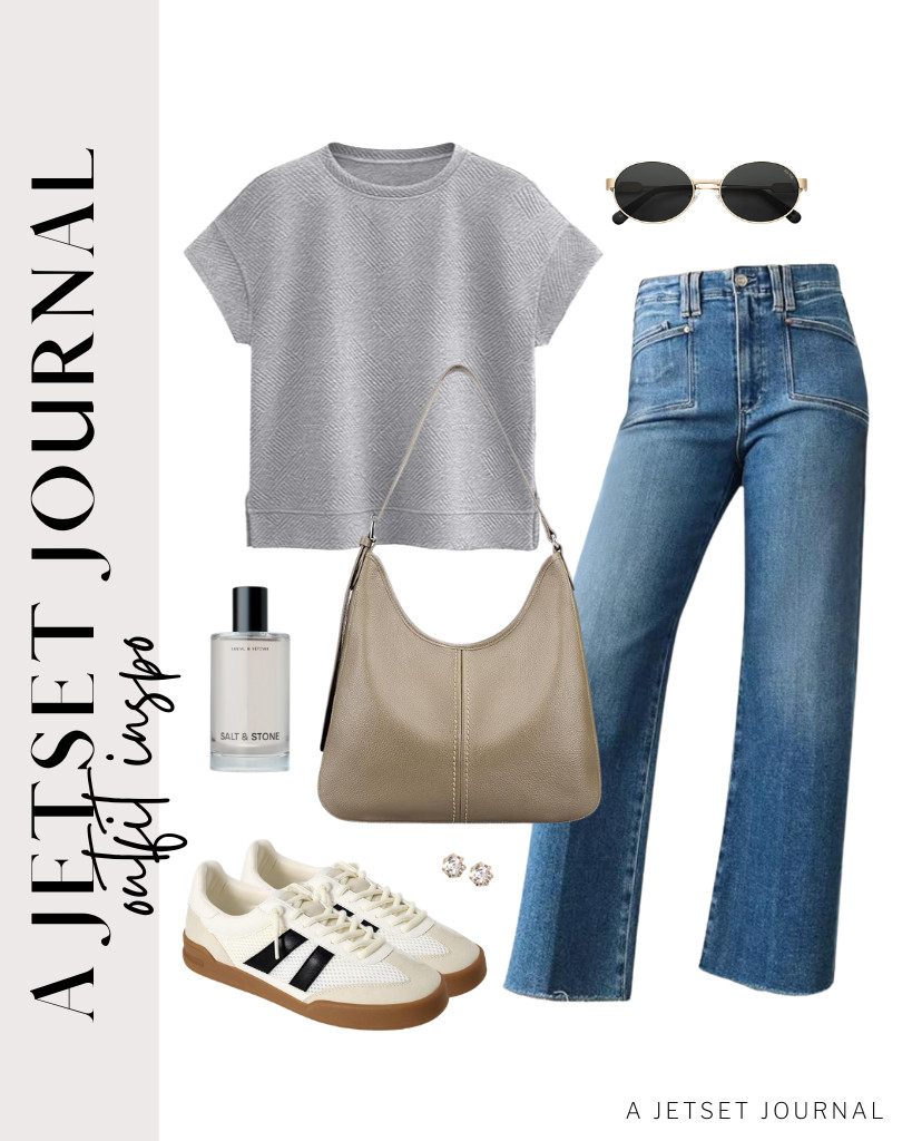 t’s start with this gray PRETTYGARDEN short-sleeve top and Astylish wide-leg jeans. To style this fit, you can wear these Project Cloud slip-on sneakers and use this stylish befen leather bag. These stud earrings go well with this fit, too.

#LTKSeasonal #LTKSaleAlert #LTKTravel
 

 