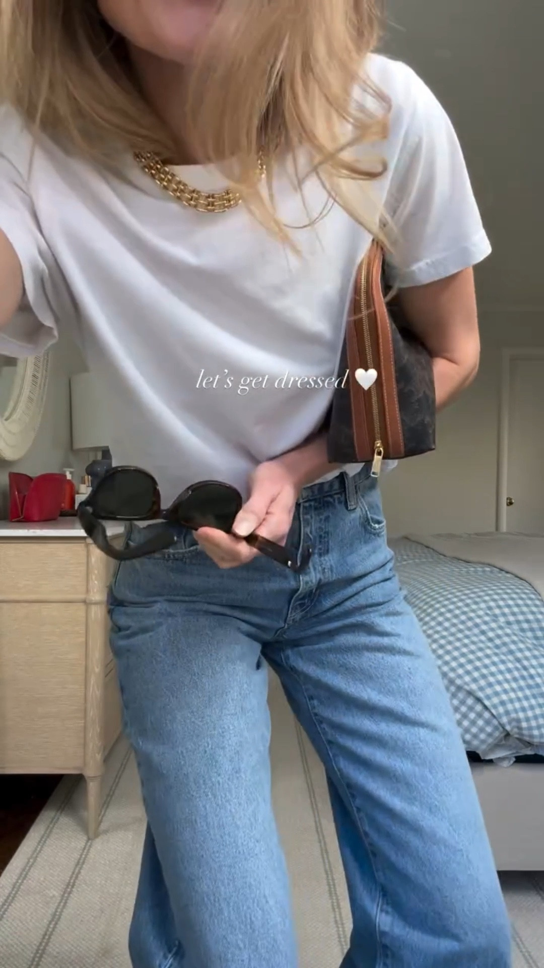 TUESDAY OOTD ✨ 76 and sunny, perfect!!! 

🤍 New @lalignenyc barrel jeans are great! Quality denim and very on trend. They hit a bit lower in the waist than some of my other barrels which I’m starting to see more of and generally are a more relaxed pair • @soldout.nyc white tee is one of the very best • @adidas trainers are exactly what I’ve been looking for. They’re a laid back but stylish sneaker with the perfect colors and suede material. Sporty but not too athletic looking • @Dorsey necklace I’ve had for a while. I love how the gold stands out in an otherwise more simple outfit! •@jennybird bangle to match the necklace and tie it all together. 

Barrel jeans (25) run TTS; White Tee (S) run TTS; I sized down 0.5 in the sneaker to a 6.5  

❤️ Follow for easy everyday outfit inspiration that’s effortless and practical, but still makes you feel put together. Let’s rebuild the habit of getting dressed together! 

#outfitinspo #outfitideas #ootd  #springoutfit #grwm

#LTKmomlife #LTKSeasonal #LTKootd