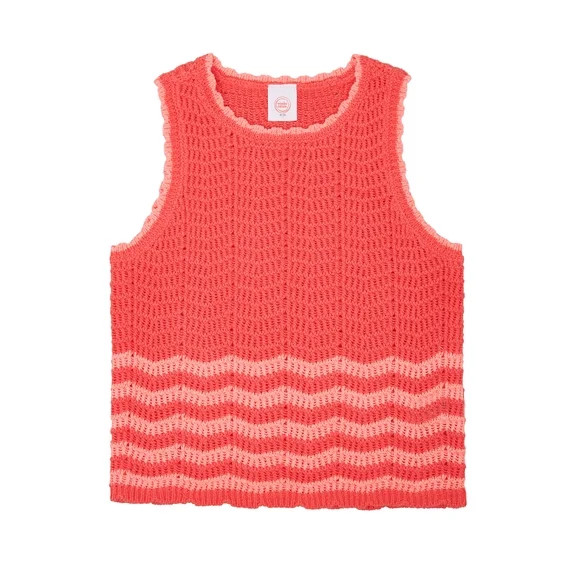 Wonder Nation Girls Crochet Sweater Tank, Sizes 4-18 & Plus | Walmart (US)