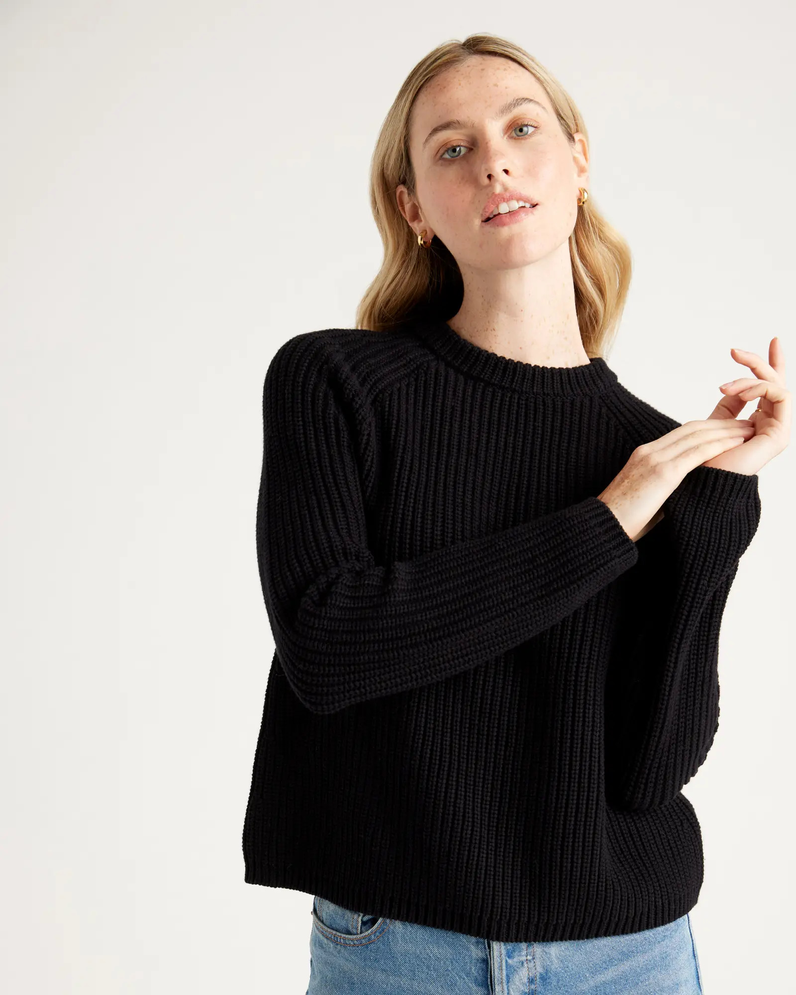 100% Organic Cotton Fisherman Crew Sweater | Quince