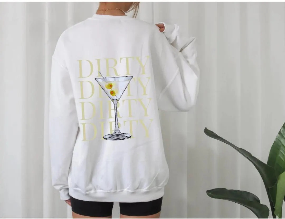 Dirty Martini Sweatshirt Retro Cocktail Lover Gift, Funny Bartender Apparel, Mixologist Clothing,... | Etsy (US)
