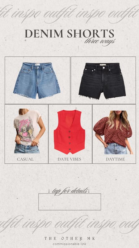 Denim shorts what to wear, outfit/, Jean shorts, curvy shorts, shorts on sale, vest, outfit inspo, graphic, tee, casual style, date night

#LTKMidsize #LTKStyleTip #LTKSeasonal