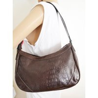 Brown Faux Leather Purse, Reptile Print, Purse, Shoulder Bag, Liz & Co., Handbag | Etsy (US)