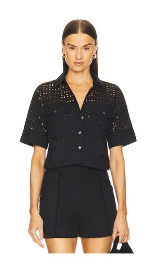 Veronica Beard Spruce Top in Black. - size 0 | Revolve Clothing (Global)