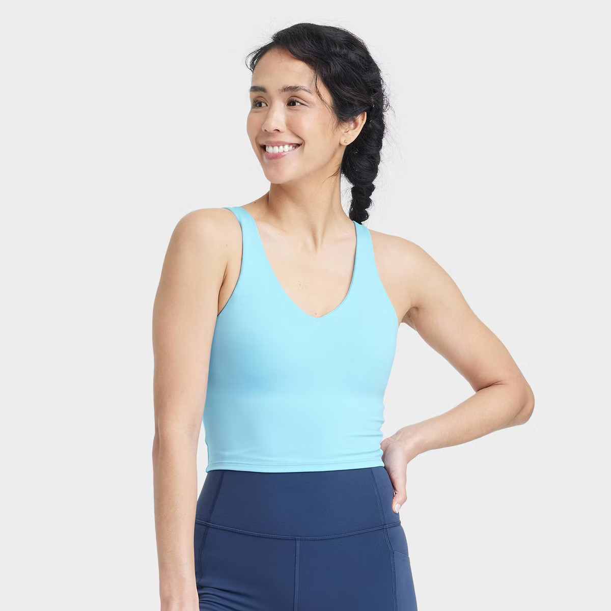 Women's Flex Light Support V-Neck Cropped Sports Bra - All In Motion™ | Target