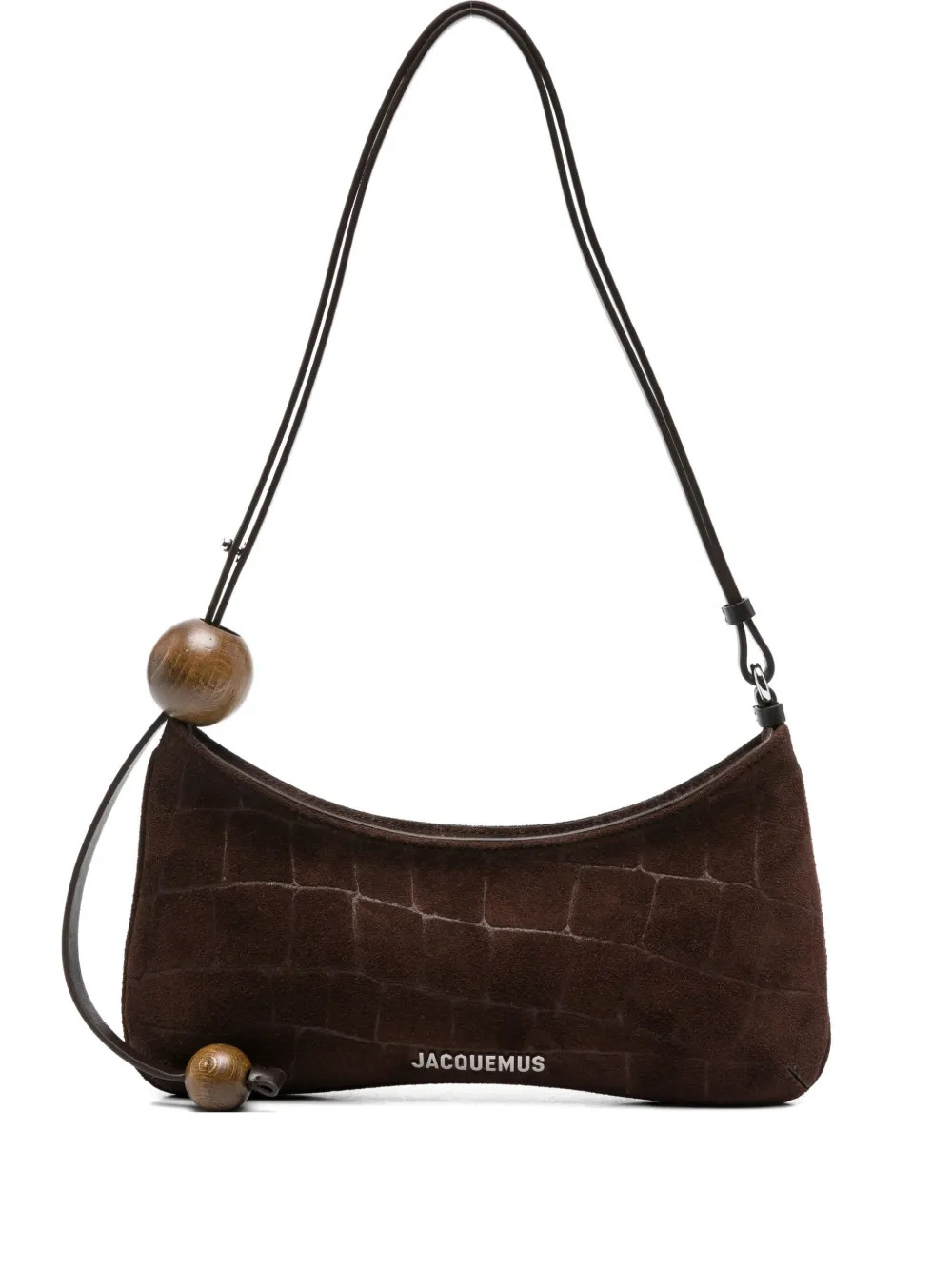 Jacquemus Le Bisou crocodile-effect wood-bead Shoulder Bag | Brown | FARFETCH SK | Farfetch Global