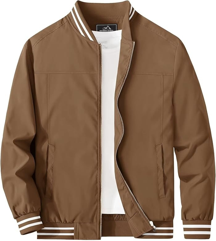 MAGCOMSEN Men's Bomber Jacket Lightweight Windbreaker Casual Jacket Zip Up Active Coat Spring Fal... | Amazon (US)