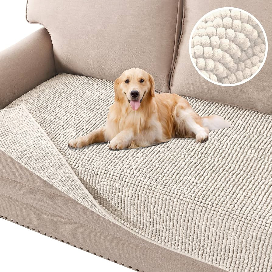 H.VERSAILTEX Plush Chenille Dog Bed Cover Thick Soft Sofa Cover for 3 Cushion Couch Anti Slip Cou... | Amazon (US)