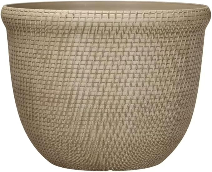Decorative Garden Planter, 15.8 x 12 inches, Textured Woven Design, Indoor Outdoor Plant Pot with... | Amazon (US)