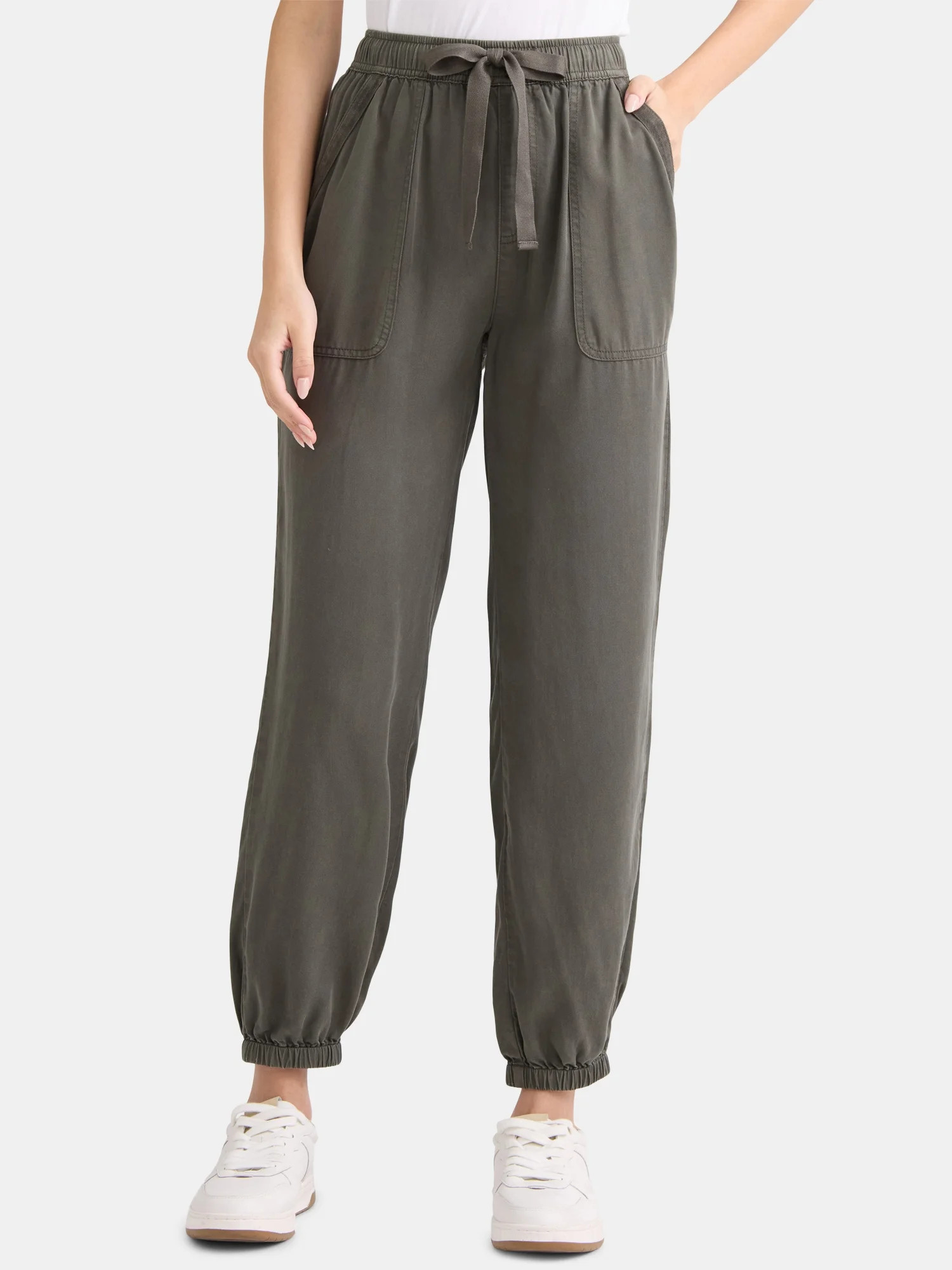 Time and Tru Women's High Rise Parachute Joggers, 28” Inseam, Sizes XS-XXXL | Walmart (US)