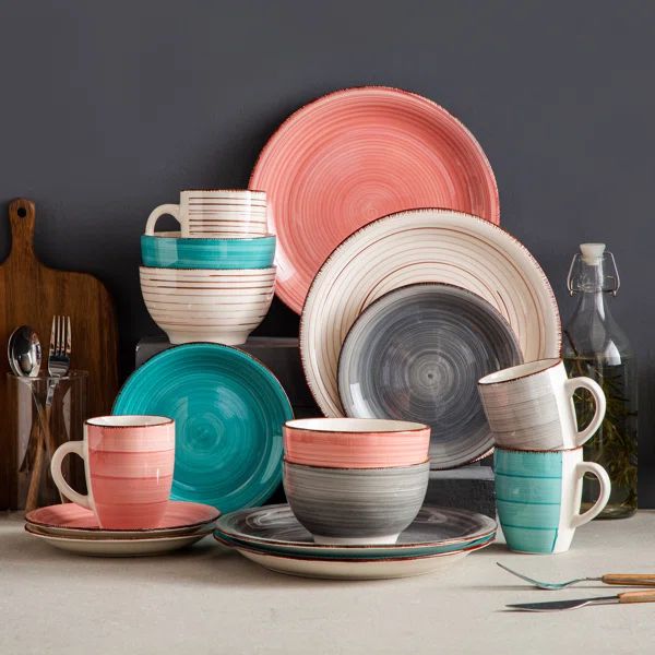 Jafari 16 Piece Stoneware Dinnerware Set - Service for 4 | Wayfair North America