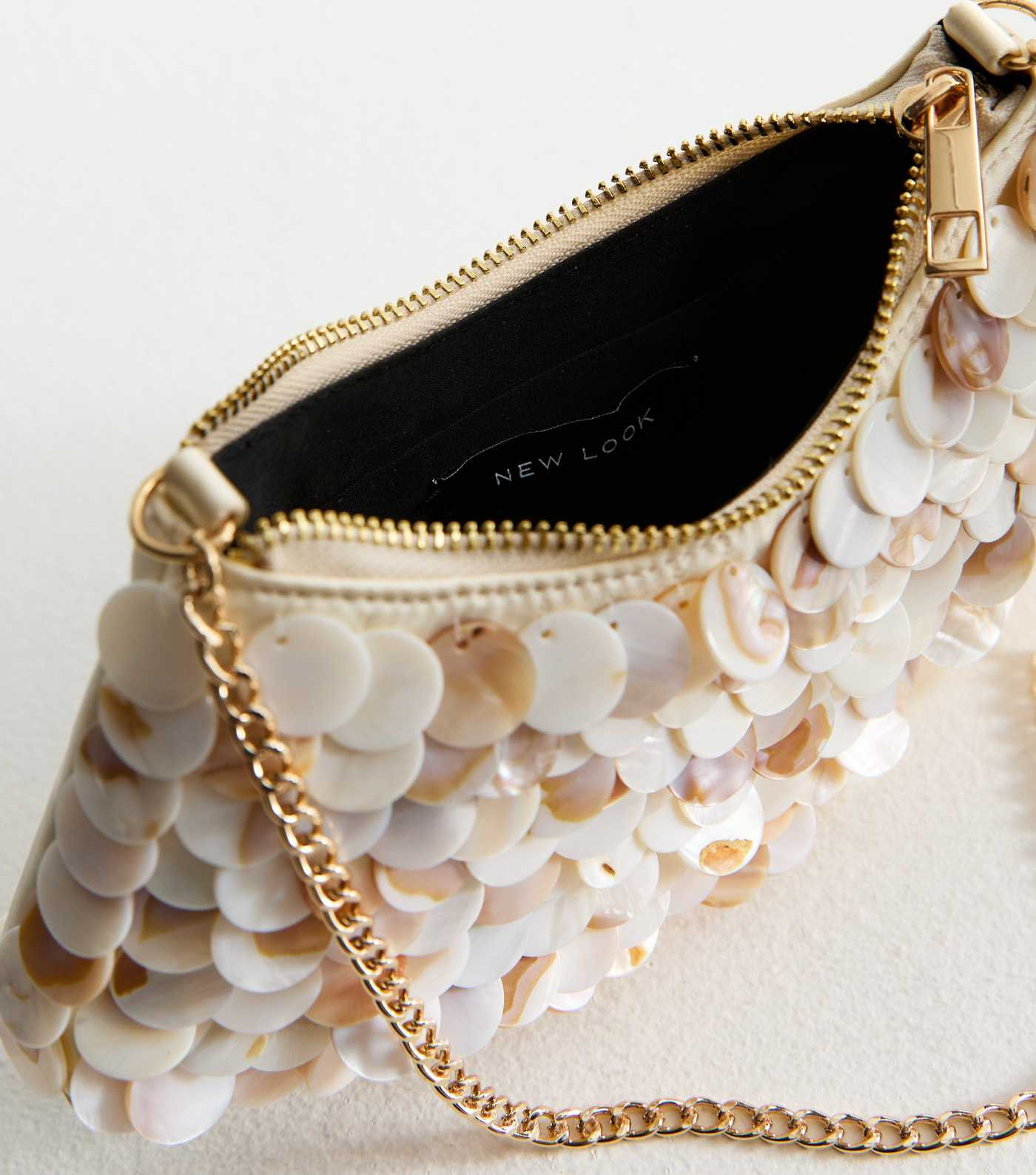 Cream Shell Embellished Shoulder Bag
						
						Add to Saved Items
						Remove from Saved Item... | New Look (UK)