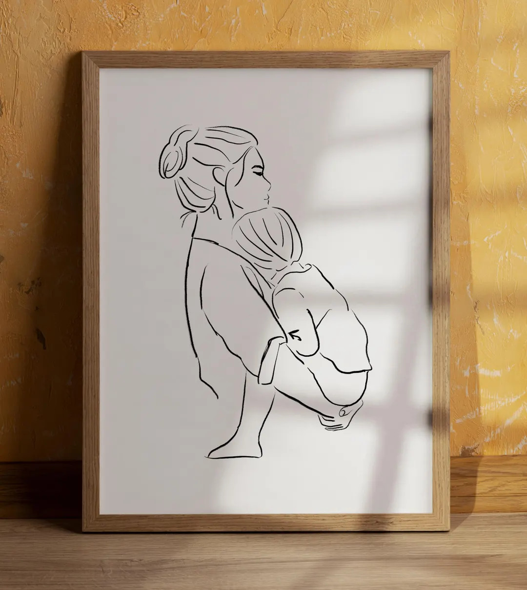 Mother and Child Line Art Print: Minimalist Home Decor (digital Download) - Etsy | Etsy (US)