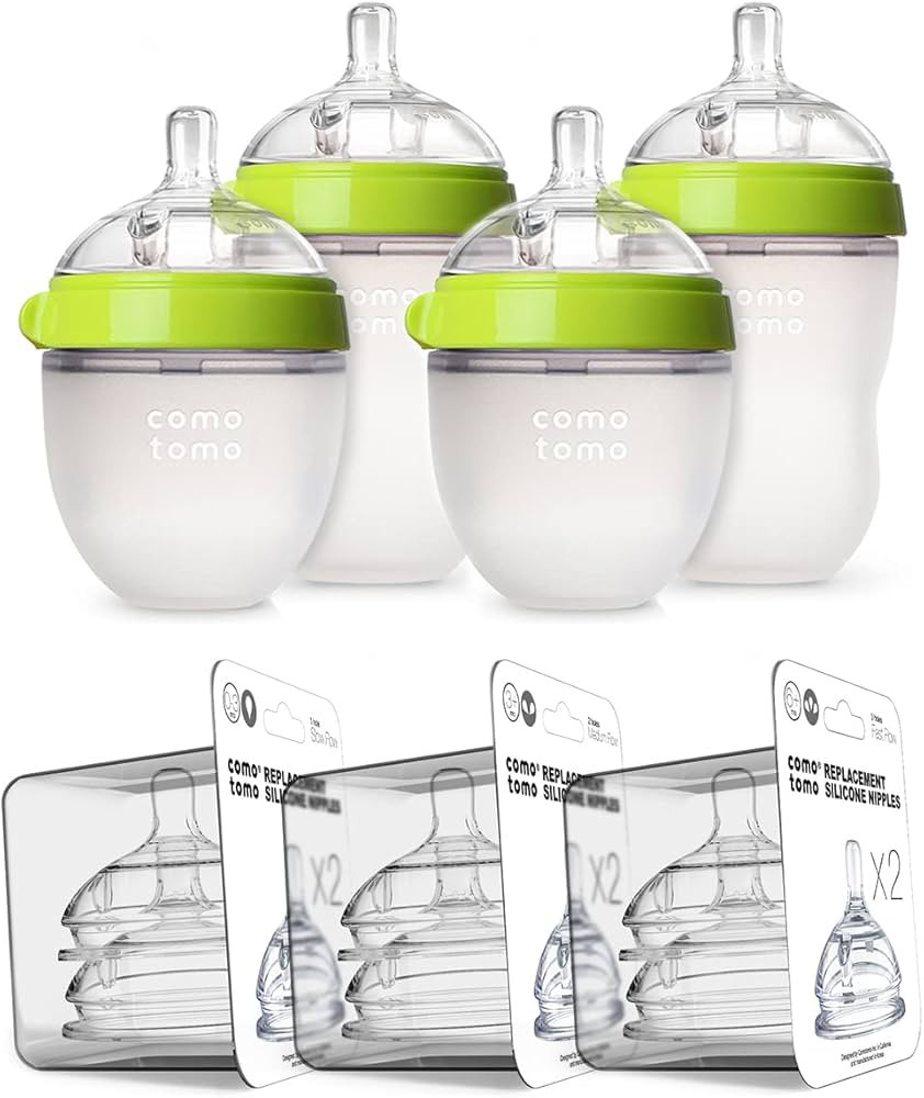 Comotomo Baby Bottle Bundle, Green, (7 Piece Set) | Amazon (US)