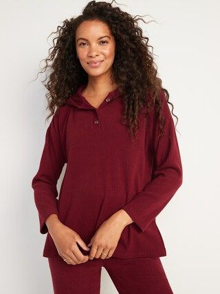 Cozy Oversized Rib-Knit Tunic Hoodie for Women | Old Navy (US)