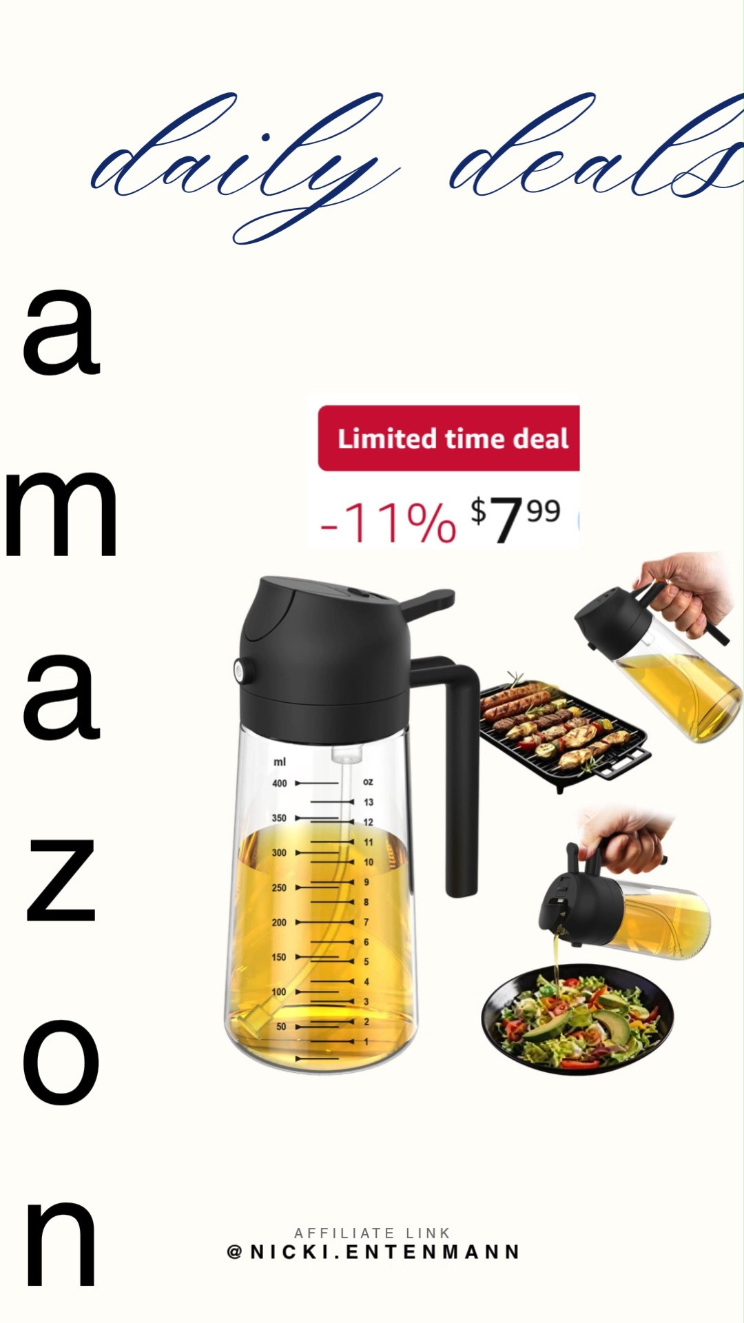 This glass olive oil sprayer brings cheerful ease and effortless charm to everyday cooking with modern flair. #OliveOilSprayer #KitchenEssentials #CookingTools #FoodPrep #DailyUse #LifestyleGear #ModernLiving #DurableDesign #FunctionalStyle #HomeCooking 🫒✨🍳 

 #LTKfoodie #LTKHome #LTKSaleAlert