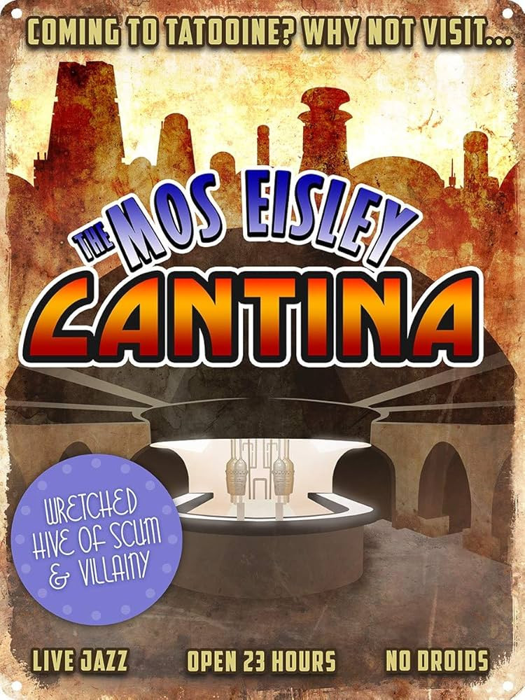 HomDeo Vintage Metal Signs Coming to Tatooine?, The Mos Eisley Cantina Tin Sign 8"x12" Home Man C... | Amazon (US)