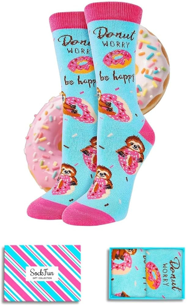 Funny Socks for Women - Pickle Donut Gifts for Teen Girls, Cute Stocking Stuffers | Amazon (US)