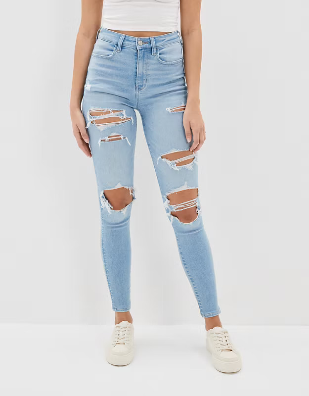 AE Ne(x)t Level Ripped Super High-Waisted Jegging | American Eagle Outfitters (US & CA)