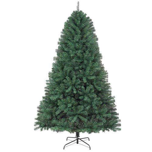 JEAREY 7.5ft Artificial Holiday Christmas Tree, Premium Hinged Spruce Holiday Xmas Tree for Home, Office, Party Decoration with 1490 Branch Tips, Easy Assembly, Metal Hinges & Foldadble Base, Green | Amazon (US)