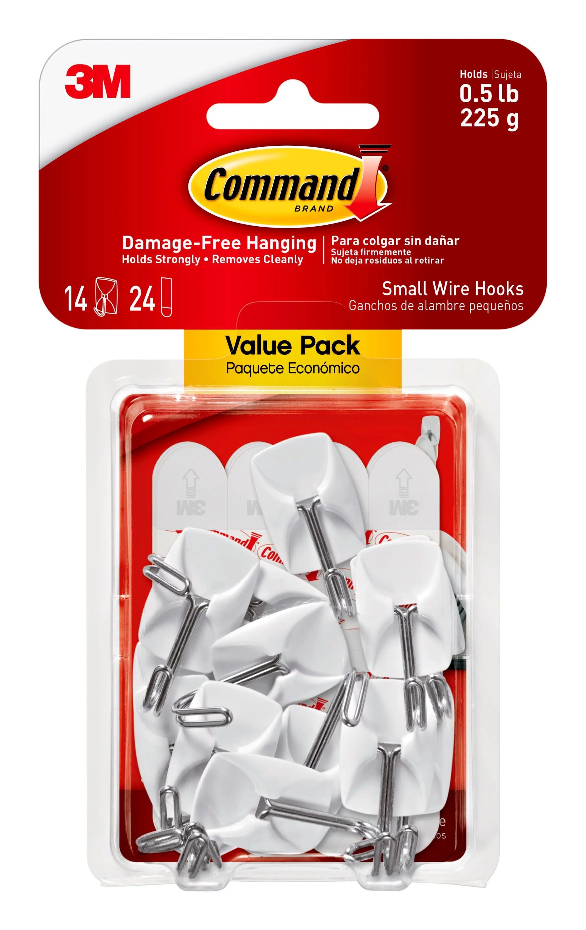Command Small Wire Toggle Hooks, White, Damage Free Christmas Organizer, 14 Hooks | Walmart (US)