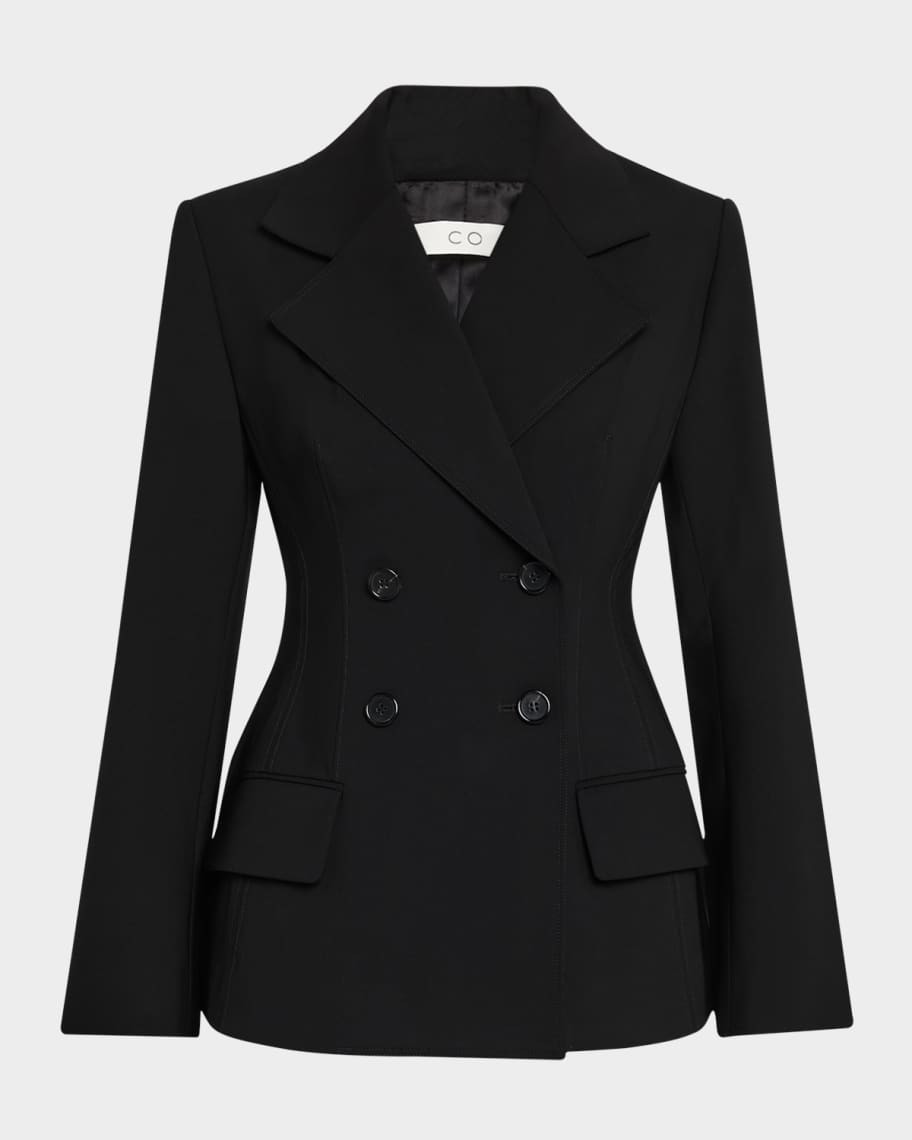 Co Double-Breasted Fitted Blazer | Neiman Marcus