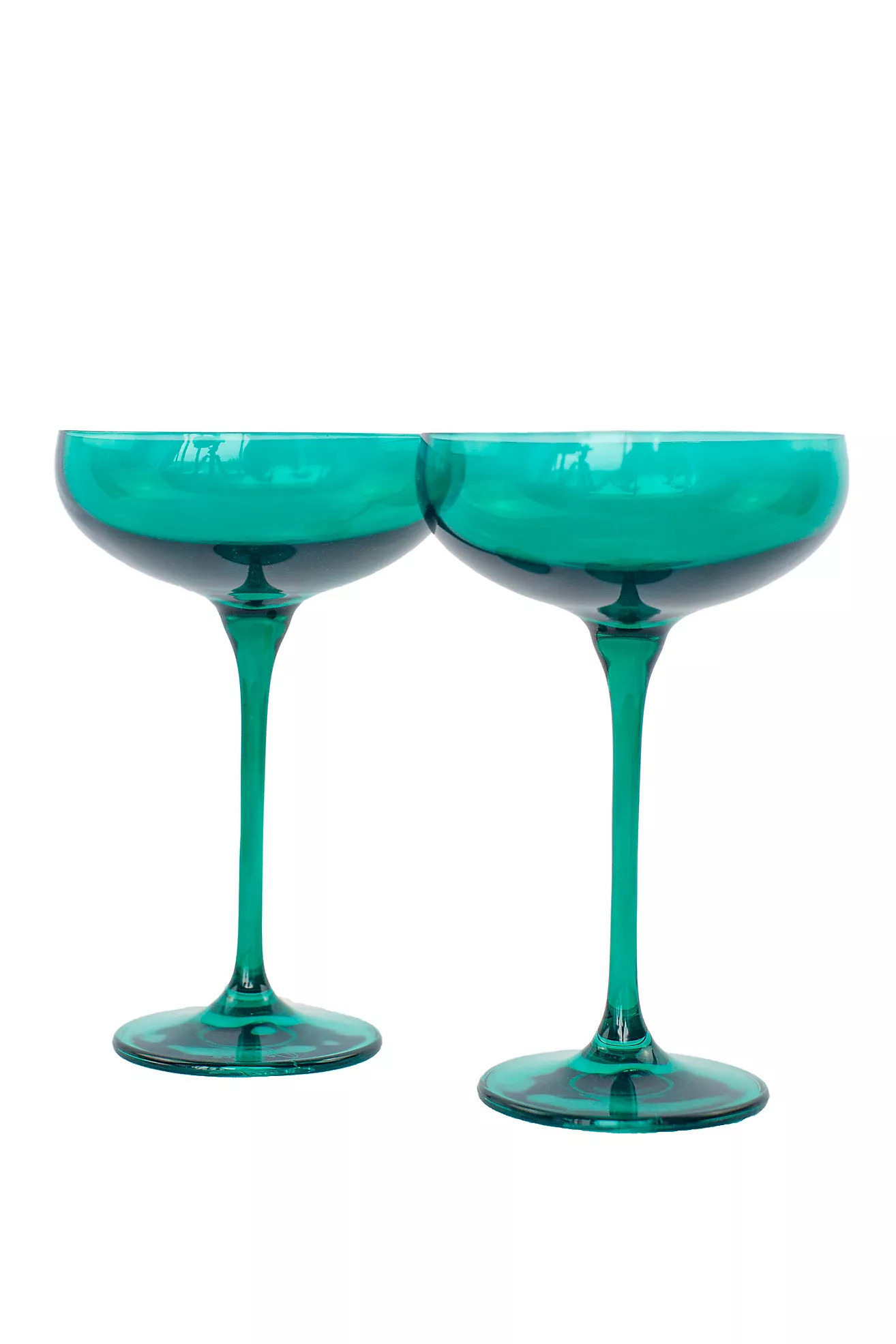 Estelle Colored Glass Champagne Coupe Set | Anthropologie (US)