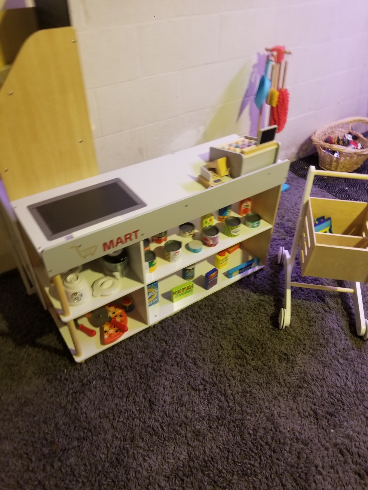 HONEY JOY Kids Grocery Store Playset, Wooden Grocery Store Pretend Play w/Cart, Cash Register Stand w/Coins, Chalkboard, Toddler Supermarket Play Toy for Boys Girls(Play Food Not Included) | Amazon (US)
