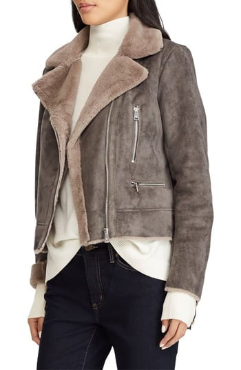 Women's Lauren Ralph Lauren Faux Shearling Moto Jacket | Nordstrom