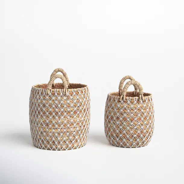Banana Leaf 2 Piece Wicker Basket Set | Wayfair North America