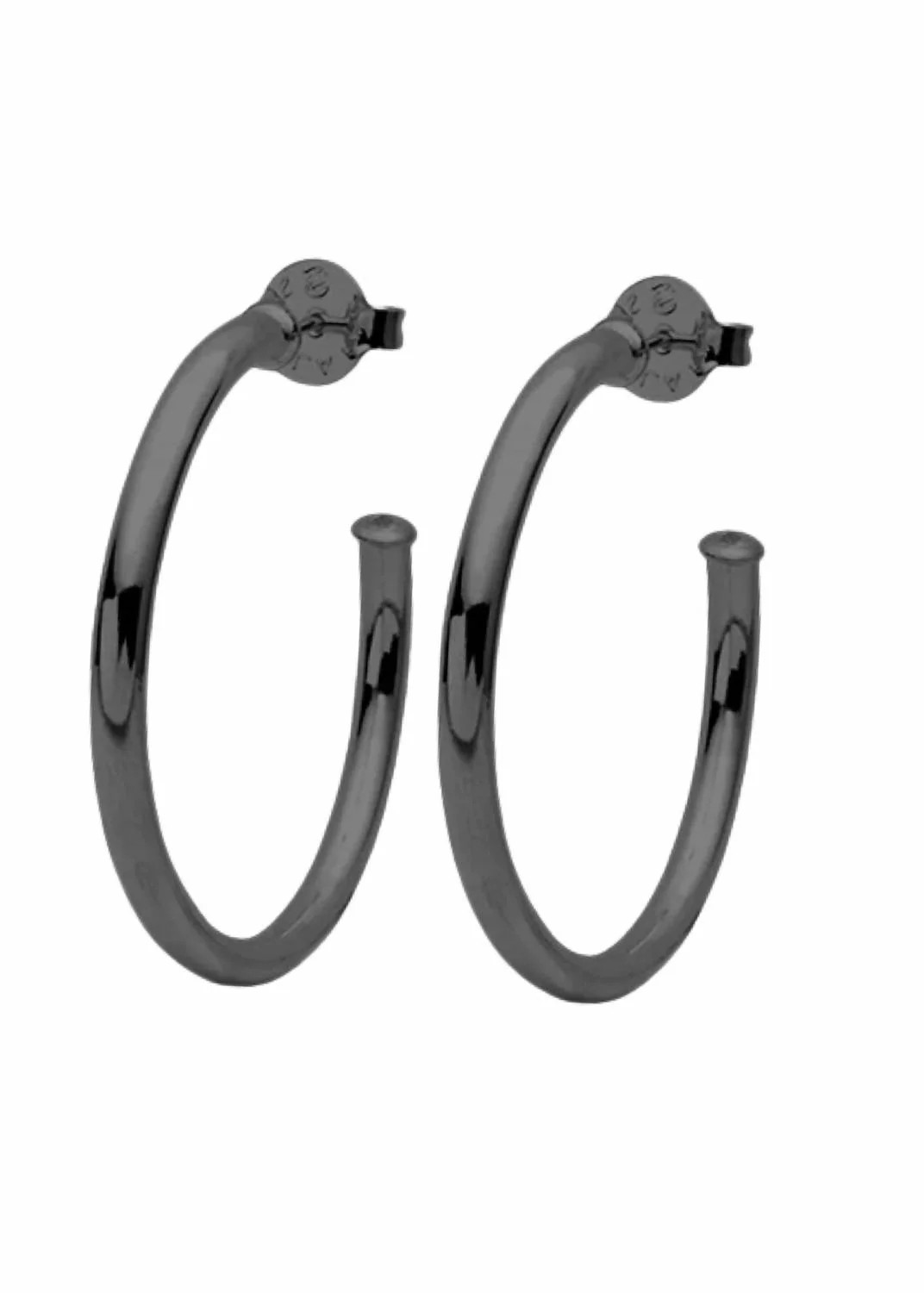 Women's Small Everybody's Favorite Hoop Earrings In Shiny Grey | Shop Simon