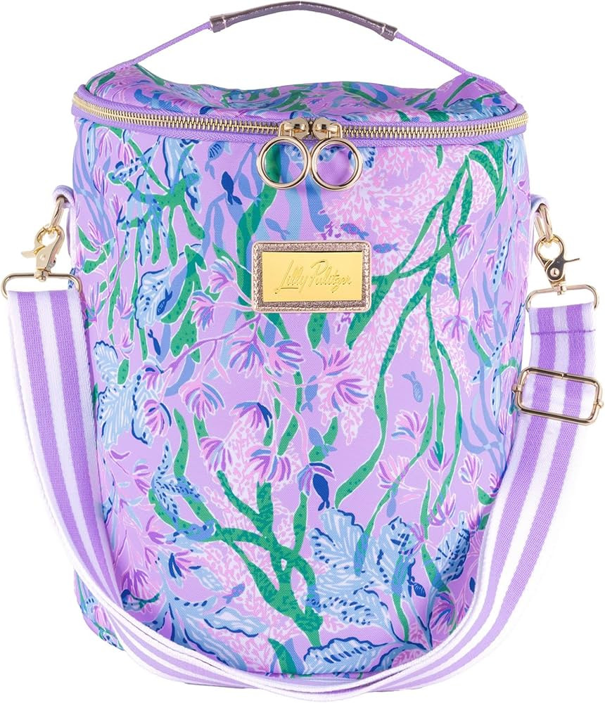 Lilly Pulitzer Insulted Backpack Cooler Large Capacity, Pink/Blue Portable Soft Cooler Bag for Pi... | Amazon (US)