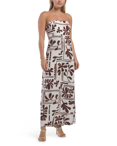 Strapless Floral Midi Dress | TJ Maxx