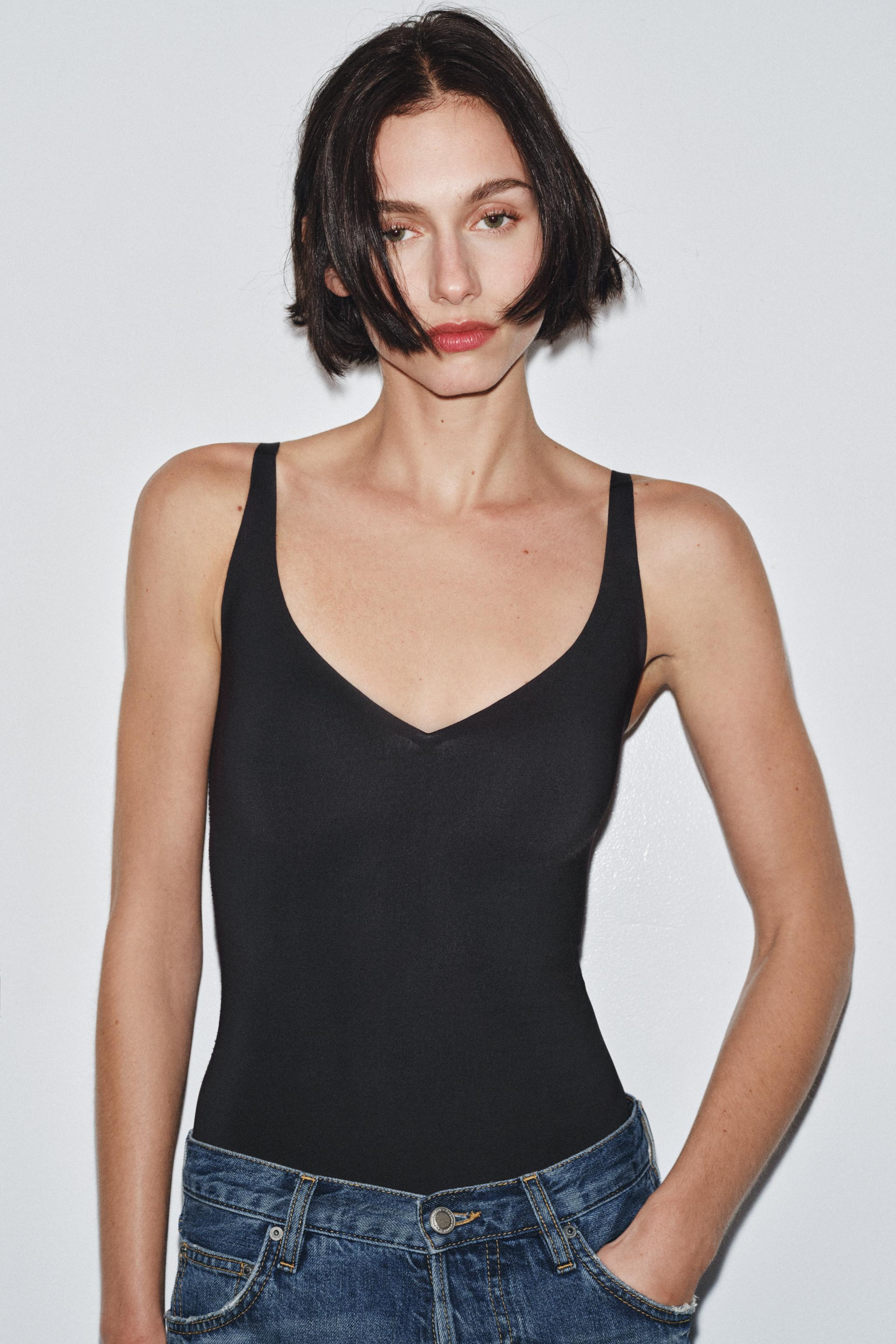 POLYAMIDE STRAPPY BODYSUIT | Zara US
