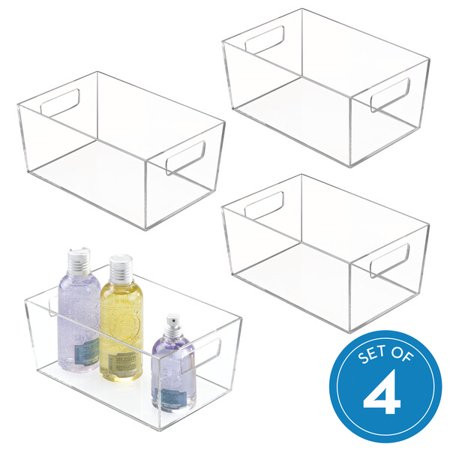 iDesign Clarity Vanity Bin - Small, 4-Piece, Clear | Walmart (US)