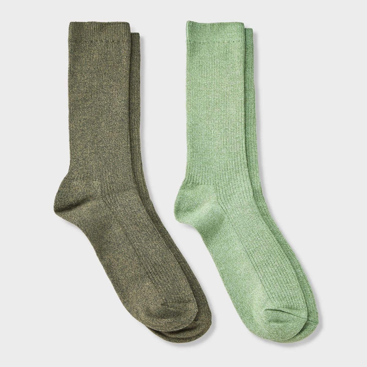 Men's 2pk Casual Crew Socks - Goodfellow & Co™ Olive Green 6-12 | Target