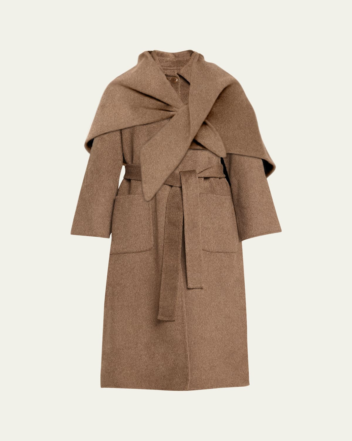 Viv Long Wool Coat with Detachable Scarf | Bergdorf Goodman