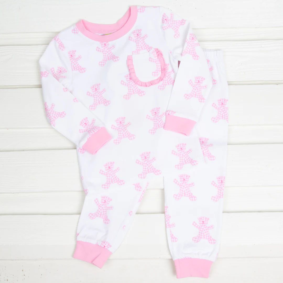 Pink Bear Print Knit Loungewear | Classic Whimsy