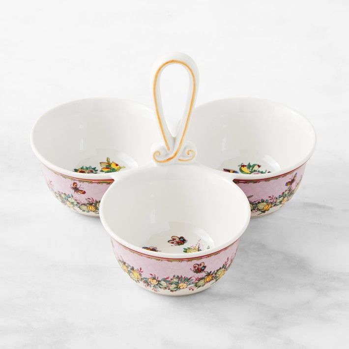 Famille Rose Triple Condiment Dish | Williams-Sonoma