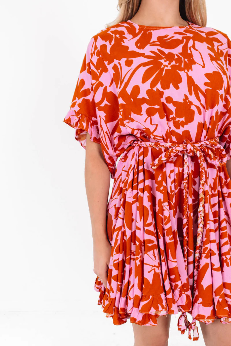 Tropical Treat Dress - Pink/Orange | The Impeccable Pig