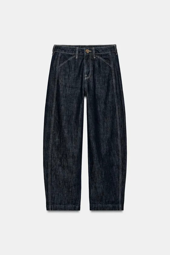 Z1975 TAPERED HIGH-WAIST JEANS WITH CONTRAST TOPSTITCHING | Zara DE