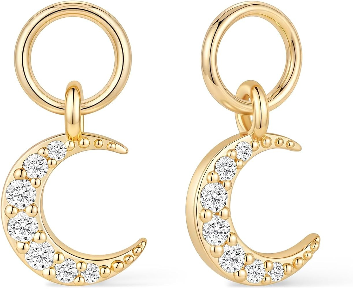 Mameloly 14K Gold Plated Charm for Hoop Earrings Dainty Mix and Match Dangle Charms Trendy Jewelr... | Amazon (US)