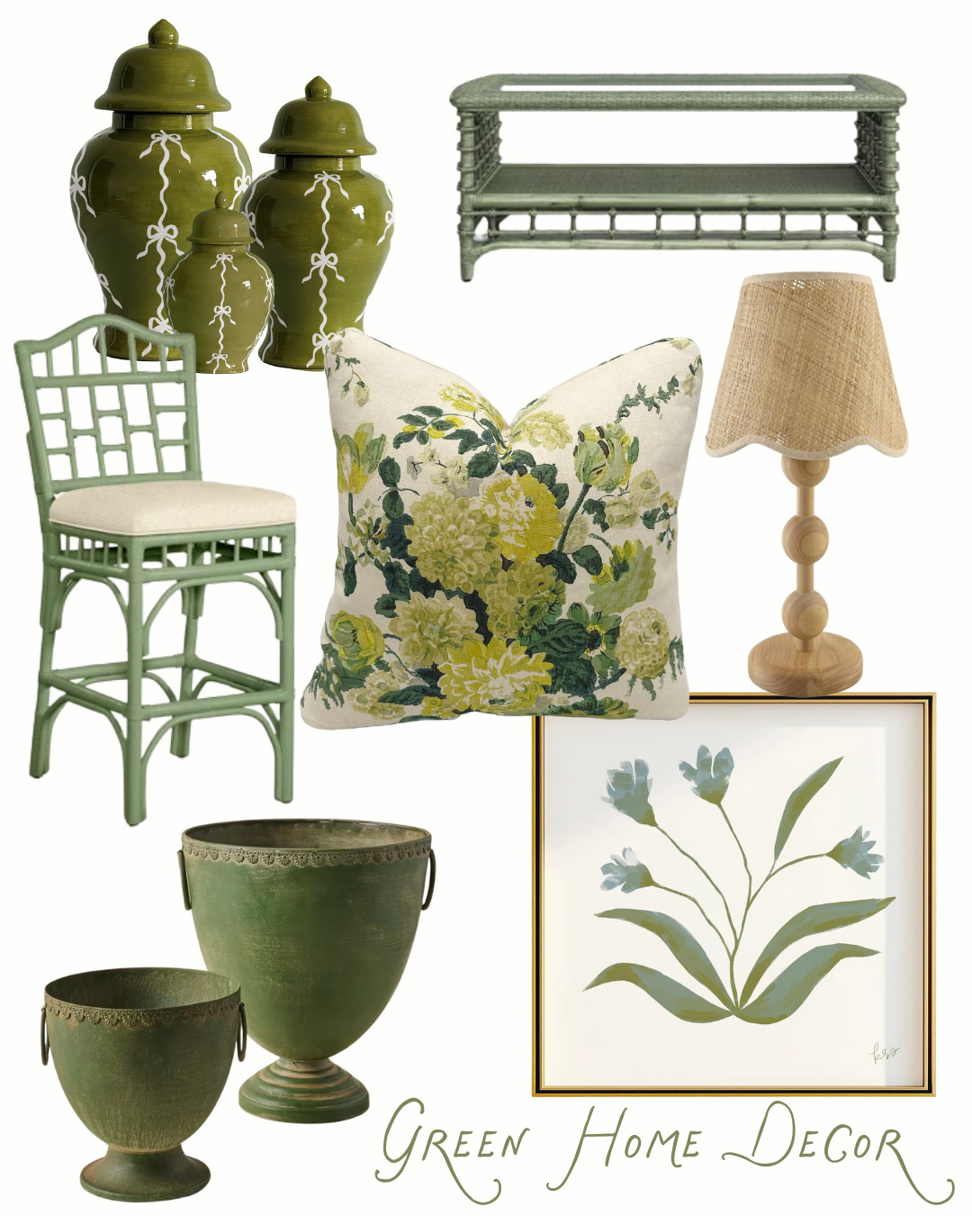 Green Home Decor for a Grandmillennial Summer 🌿

Bringing charm and timeless elegance to your space with this curated mix of green home decor! From vintage-inspired ginger jars and botanical art to French-country urn planters and rattan accents, this look is perfect for the grandmillennial who loves a layered, cozy aesthetic. 🍃

These pieces are ideal for refreshing your summer home or Airbnb—think French country charm meets classic Southern style. Tap to shop these favorites and elevate your home with soft greens, florals, and a touch of vintage flair.

#GrandmillennialStyle #FrenchHomeDecor #SummerHomeDecor #GreenDecor #AirbnbDecor #LTKhome #VintageVibes #RattanFurniture #ClassicCottageStyle #Coastal #SouthernLiving  

 #LTKGiftGuide #LTKHome #LTKSaleAlert