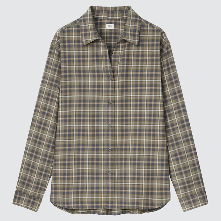 WOMEN LIGHT FLANNEL CHECKED LONG-SLEEVE SHIRT | UNIQLO (US)