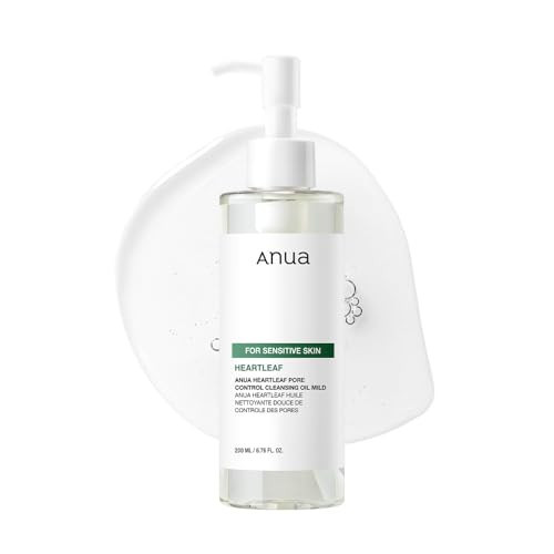ANUA Heartleaf Pore Cleansing Oil MILD, Sensitive Skin Face Wash, Oil Cleanser for Face, Makeup Blackhead Remover, Korean Skin Care, Non-Comedogenic, Fragrance Free, 6.76 fl oz (Pack of 2) | Amazon (US)