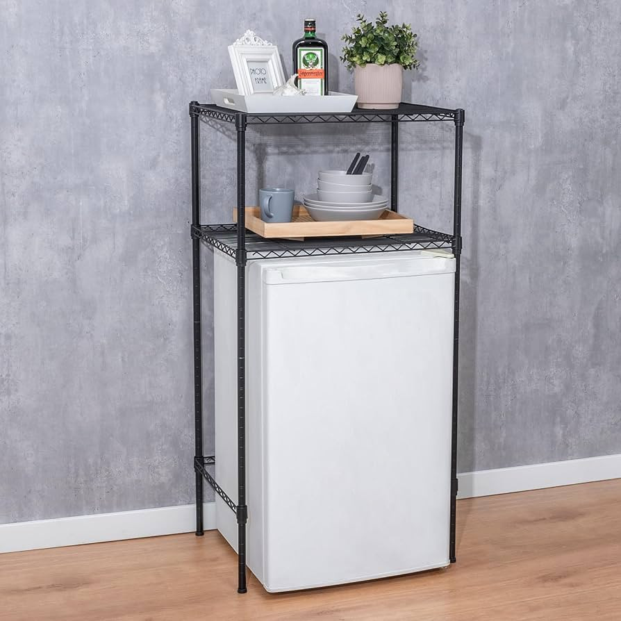 Zedesey Mini Fridge Shelf Metal Storage Rack Mini Fridge and Microwave Stand, Adjustable Height S... | Amazon (US)