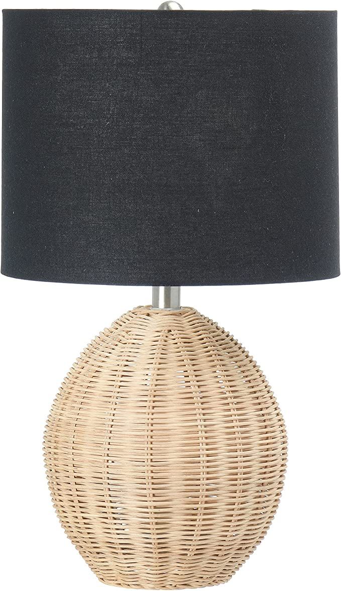 Main + Mesa Woven Rattan Table Lamp with Drum Shade | Amazon (US)