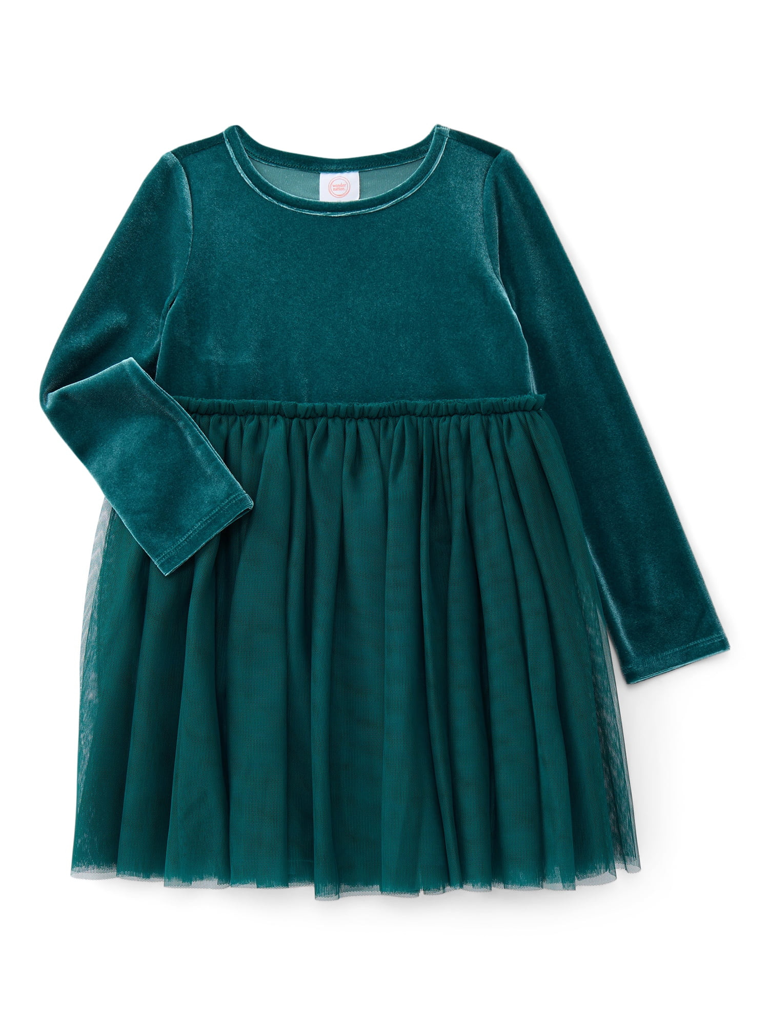 Wonder Nation Toddler Girls' Velour Tutu Dress with Long Sleeves, Sizes 12M- 5T | Walmart (US)