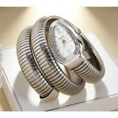 Women's Snake Chain Bracelet Watch Fashion Creative Quartz Wristwatch Statement Cuff Bangle For W... | SHEIN