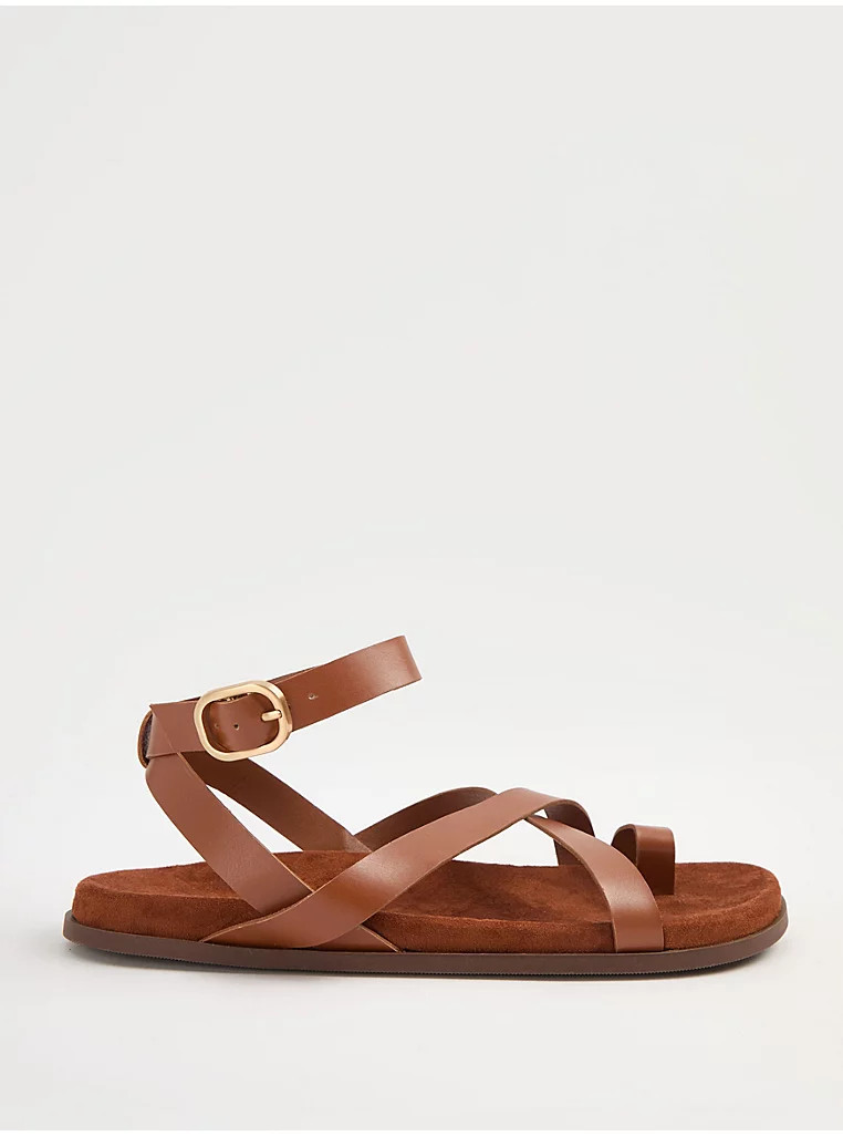 Tan Asymmetrical Strappy Sandals | George